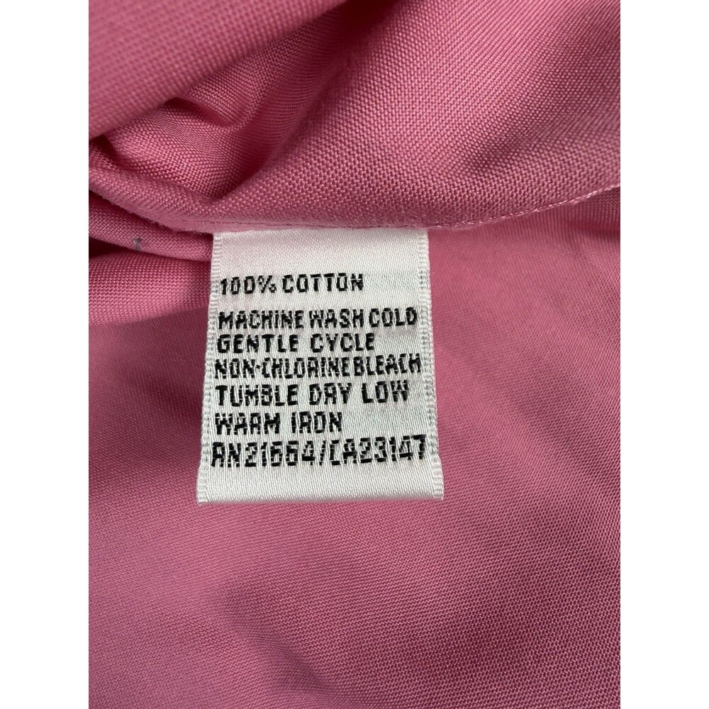 Talbots Pink Button Down Shirt Women Petite 14W Wrinkle Resistant Cotton Blouse - Picture 6 of 8